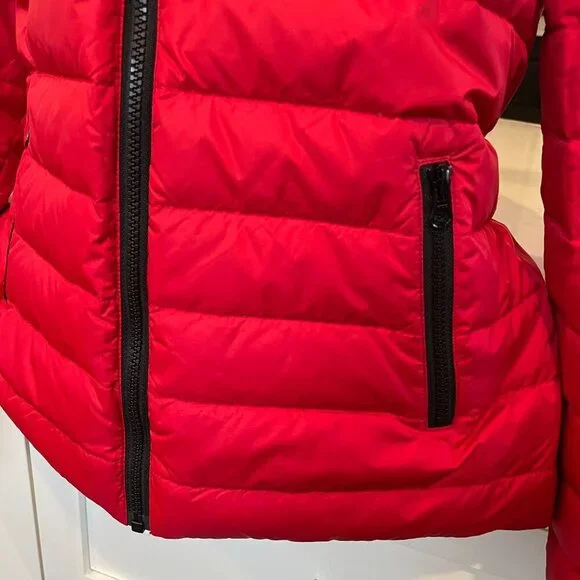 HBC Official Outfitter 2014 Olympics Reversible Down Puffer Jacket Red Black M - Picture 4 of 16